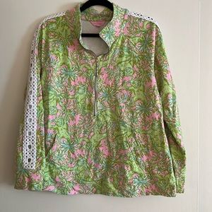 Lilly Pulitzer Chimply Chic Skipper Lace Popover XL